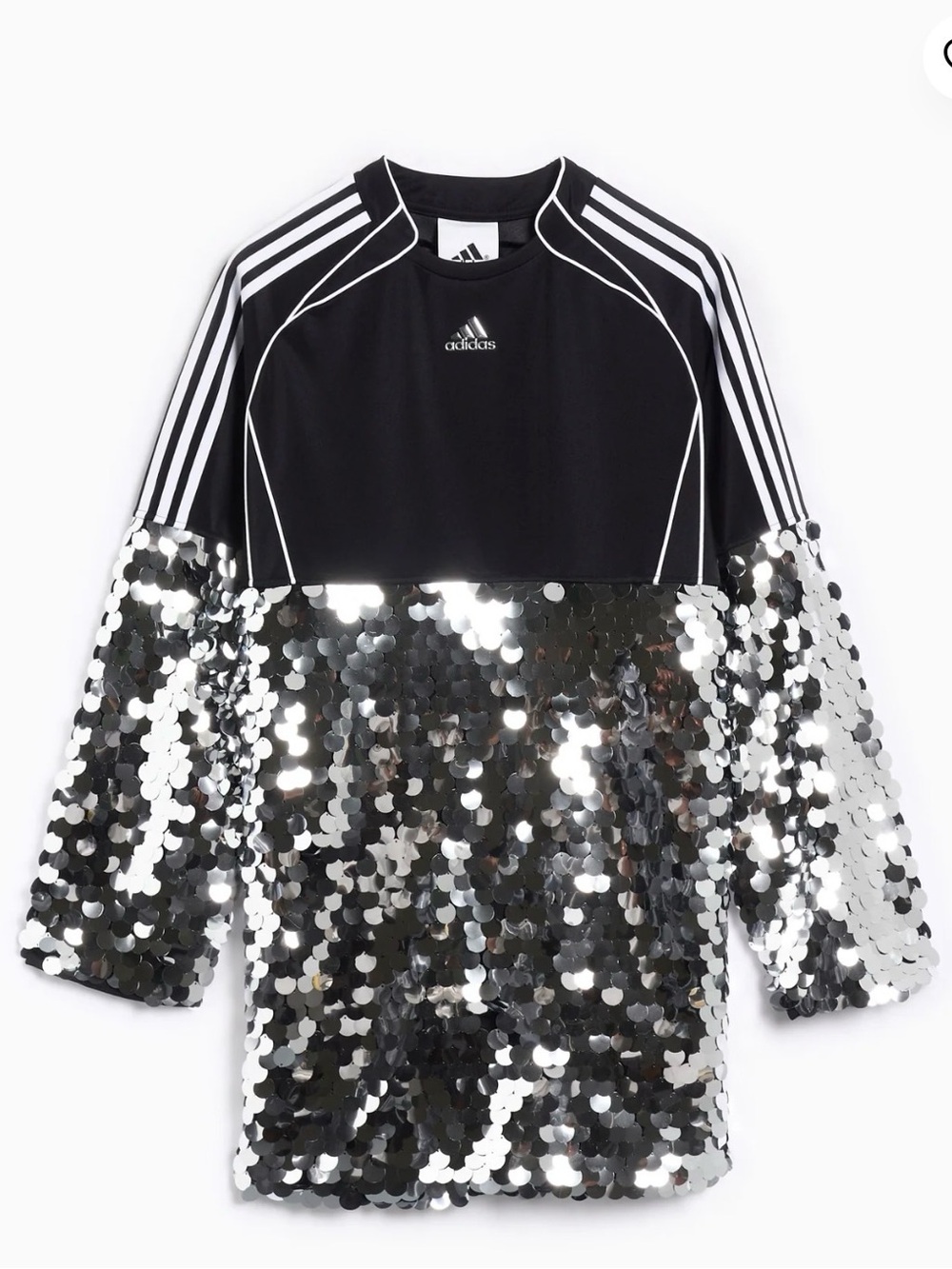 adidas Originals Black Top with Silver Sequin Panel